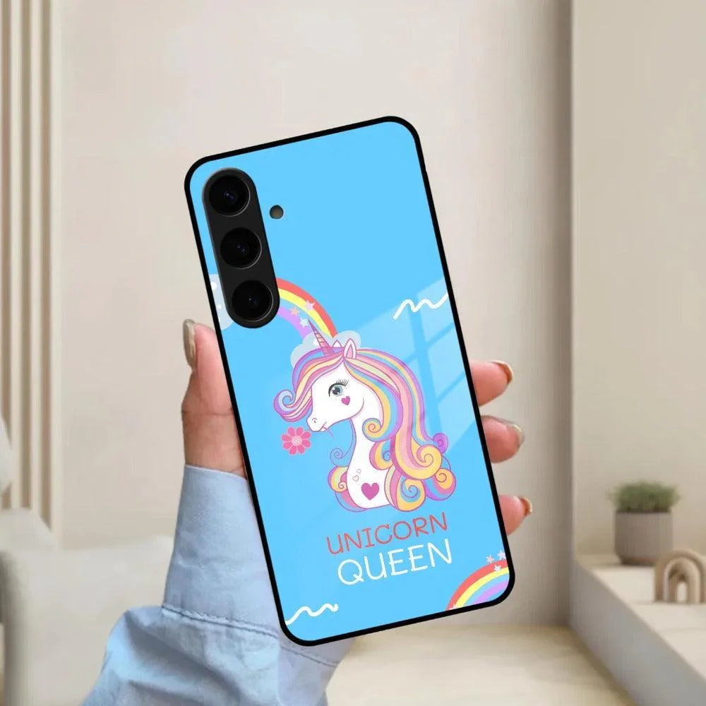Blue Unicorn Queen Glass Phone Case For Samsung - ShopOnCliQ