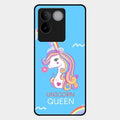Blue Unicorn Queen Glass Phone Case For Vivo T2 Pro 5G