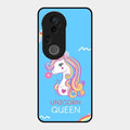 Blue Unicorn Queen Glass Phone Case For Vivo T4 Ultra 5G