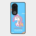 Blue Unicorn Queen Glass Phone Case For Vivo T4R 5G