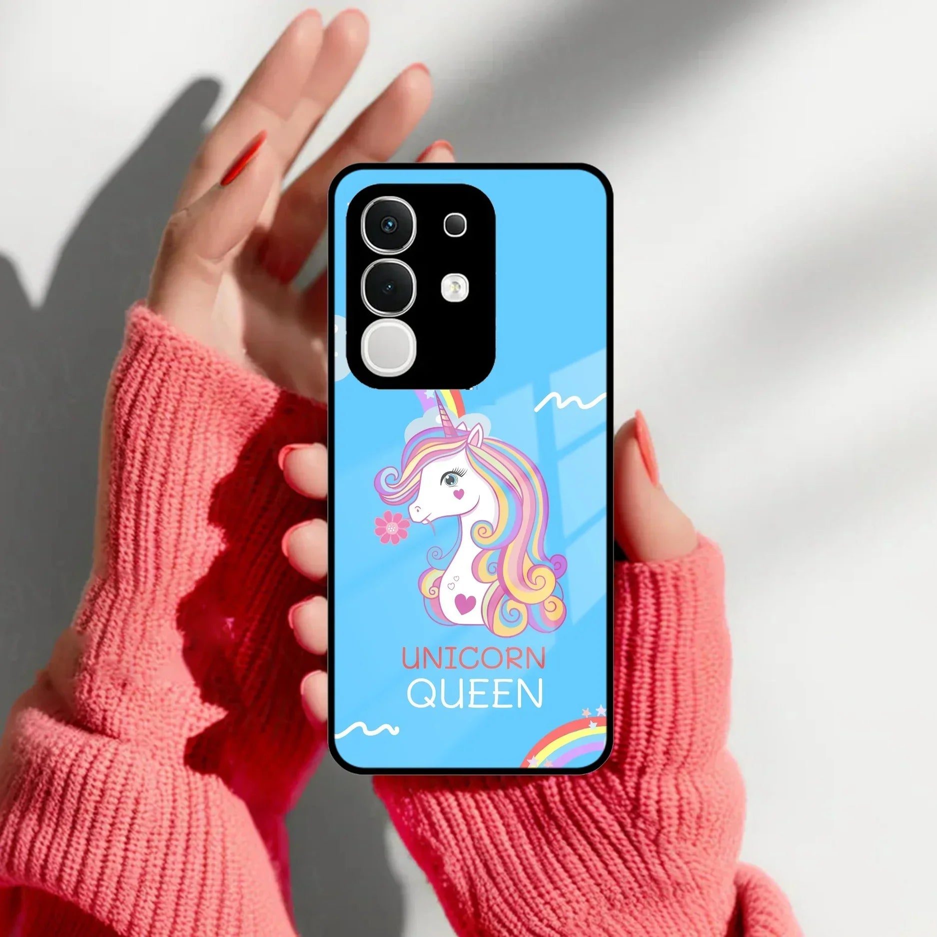 Blue Unicorn Queen Glass Phone Case For Vivo - ShopOnCliQ