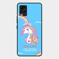 Blue Unicorn Queen Glass Phone Case For Vivo V20 2021