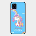 Blue Unicorn Queen Glass Phone Case For Vivo V20