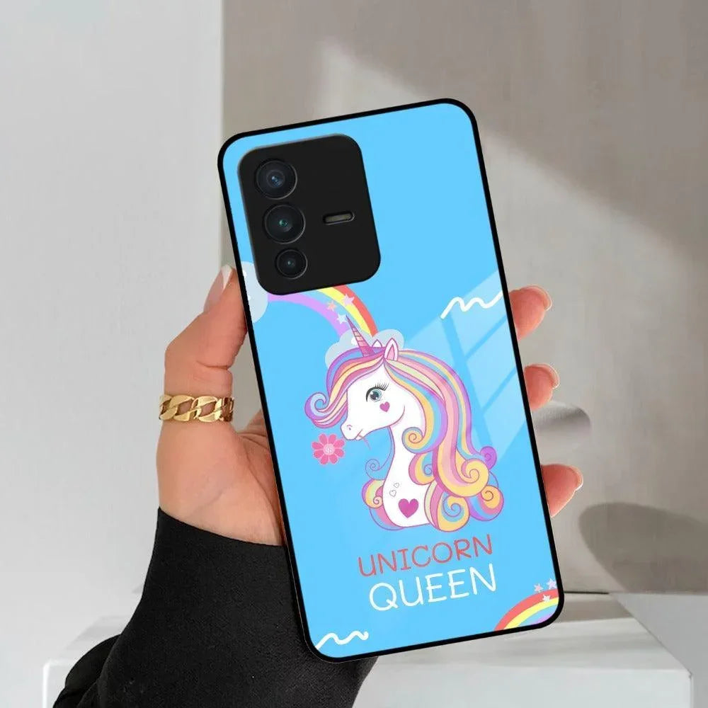 Blue Unicorn Queen Glass Phone Case For Vivo - ShopOnCliQ