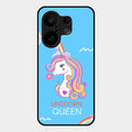 Blue Unicorn Queen Glass Phone Case For Vivo X200 Fe 5G