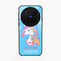 Blue Unicorn Queen Glass Phone Case For Vivo X300 Pro 5G