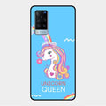 Blue Unicorn Queen Glass Phone Case For Vivo X60 5G