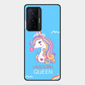 Blue Unicorn Queen Glass Phone Case For Vivo X70 Pro 5G