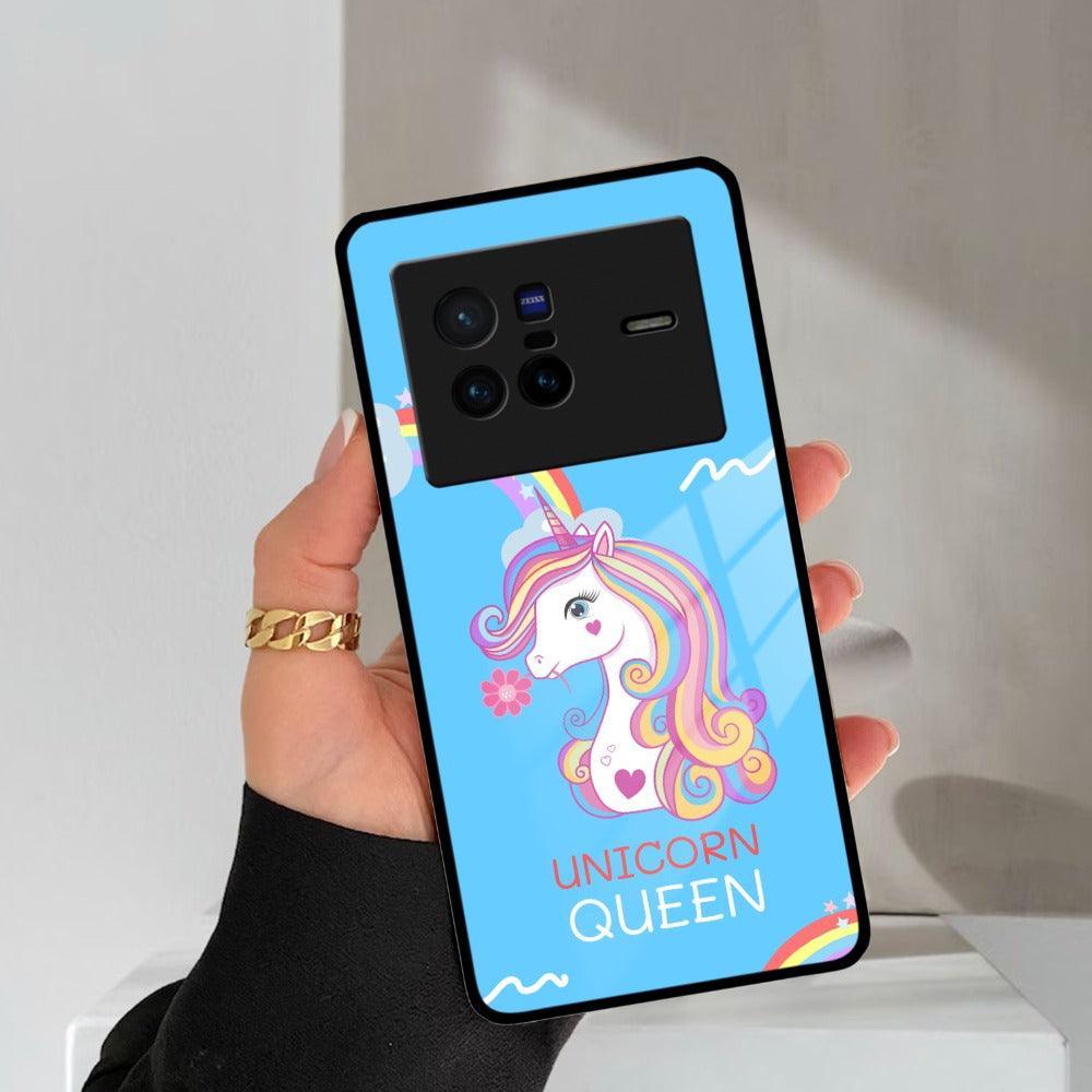 Blue Unicorn Queen Glass Phone Case For Vivo