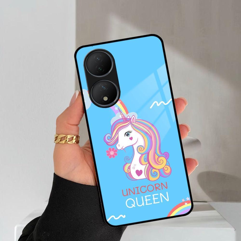 Blue Unicorn Queen Glass Phone Case For Vivo