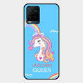 Blue Unicorn Queen Glass Phone Case For Vivo Y21A