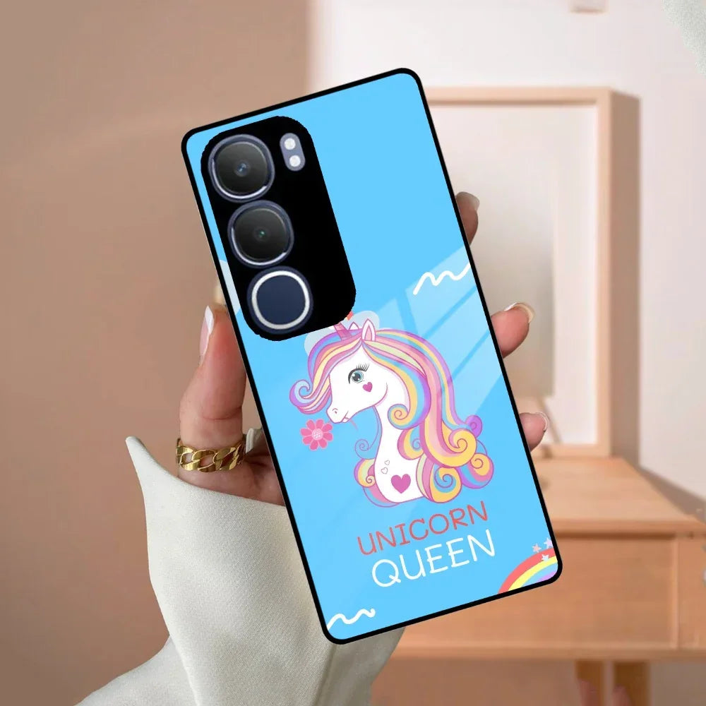Blue Unicorn Queen Glass Phone Case For Vivo - ShopOnCliQ