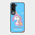 Blue Unicorn Queen Glass Phone Case For Vivo Y300 5G