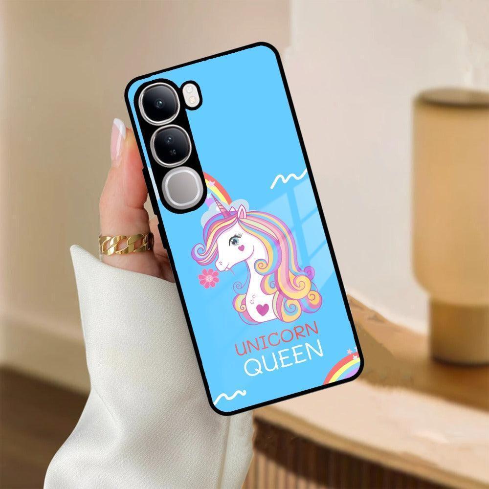 Blue Unicorn Queen Glass Phone Case For Vivo - ShopOnCliQ