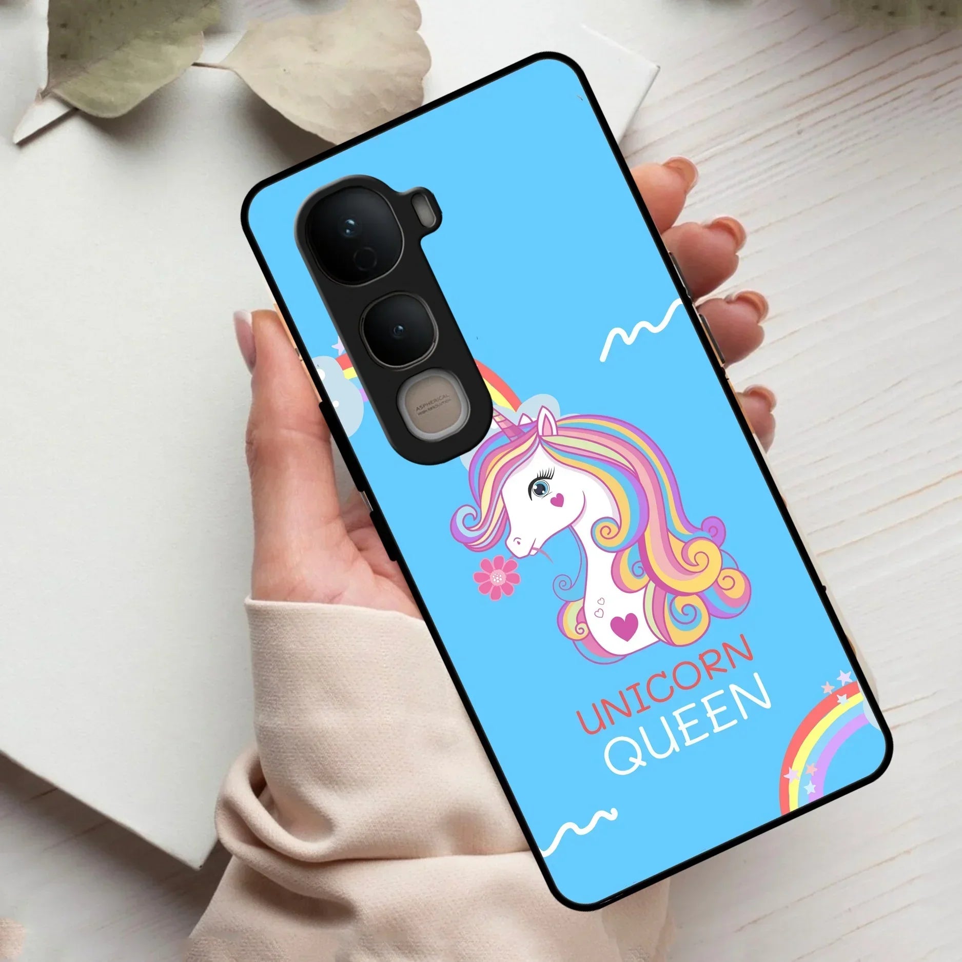 Blue Unicorn Queen Glass Phone Case For Vivo - ShopOnCliQ