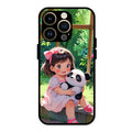 Blush & Panda Glass Case Cover For iPhone 14 Pro Max