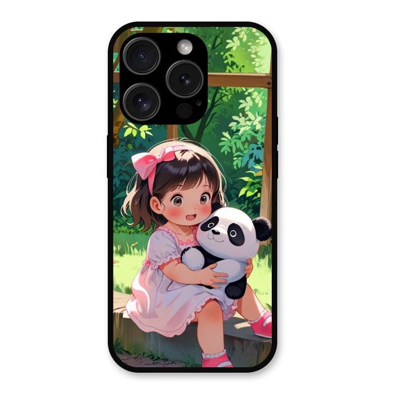 Blush & Panda Glass Case Cover For iPhone 15 Pro Max