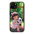 Blush & Panda Glass Case Cover For iPhone 15
