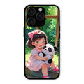 Blush & Panda Glass Case Cover For iPhone 16 Pro Max