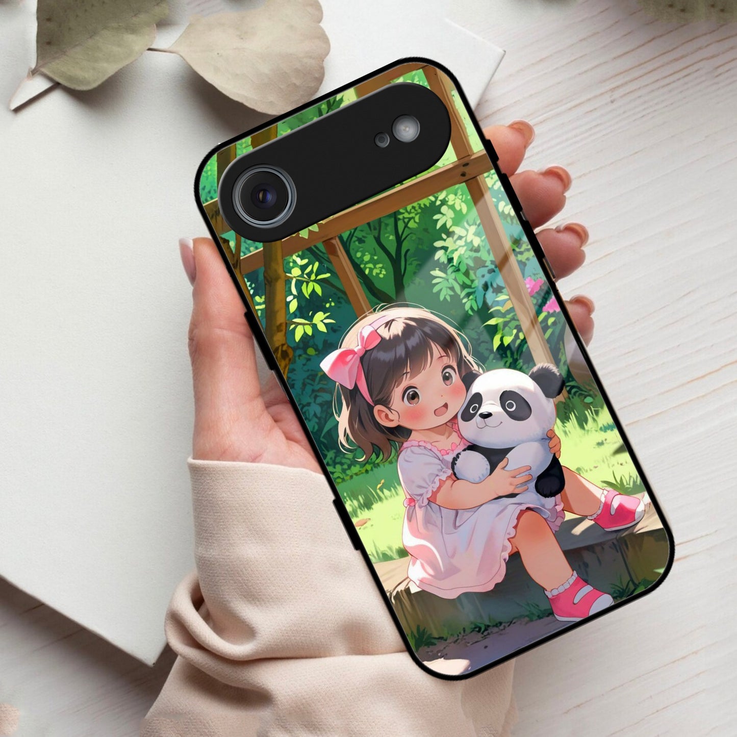 Blush & Panda Glass Case Cover For iPhone