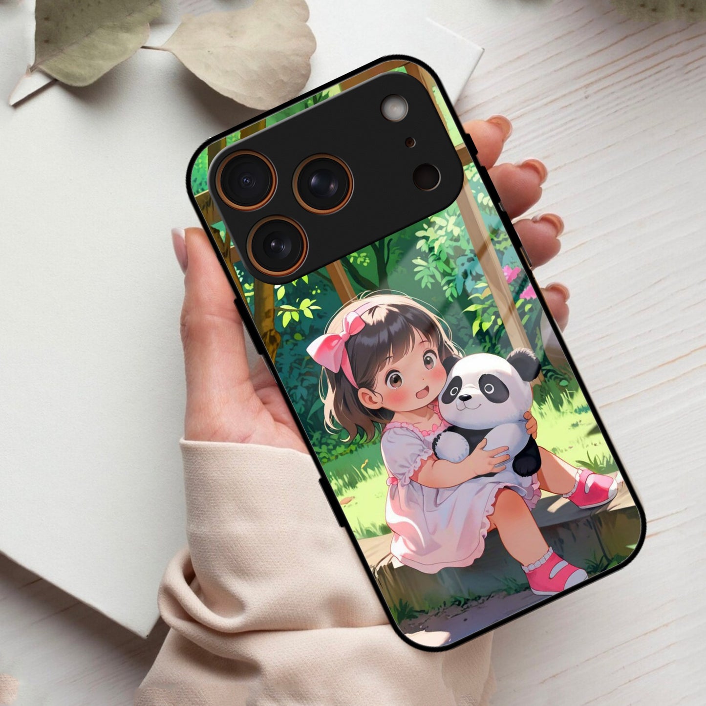 Blush & Panda Glass Case Cover For iPhone