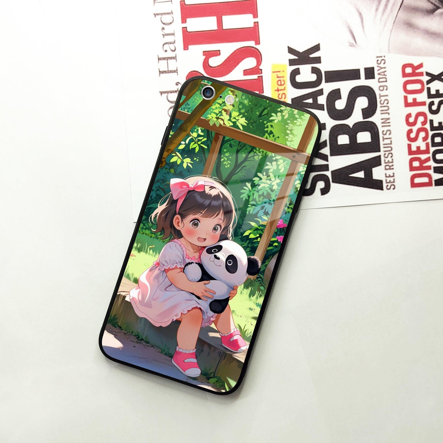 Blush & Panda Glass Case Cover For iPhone