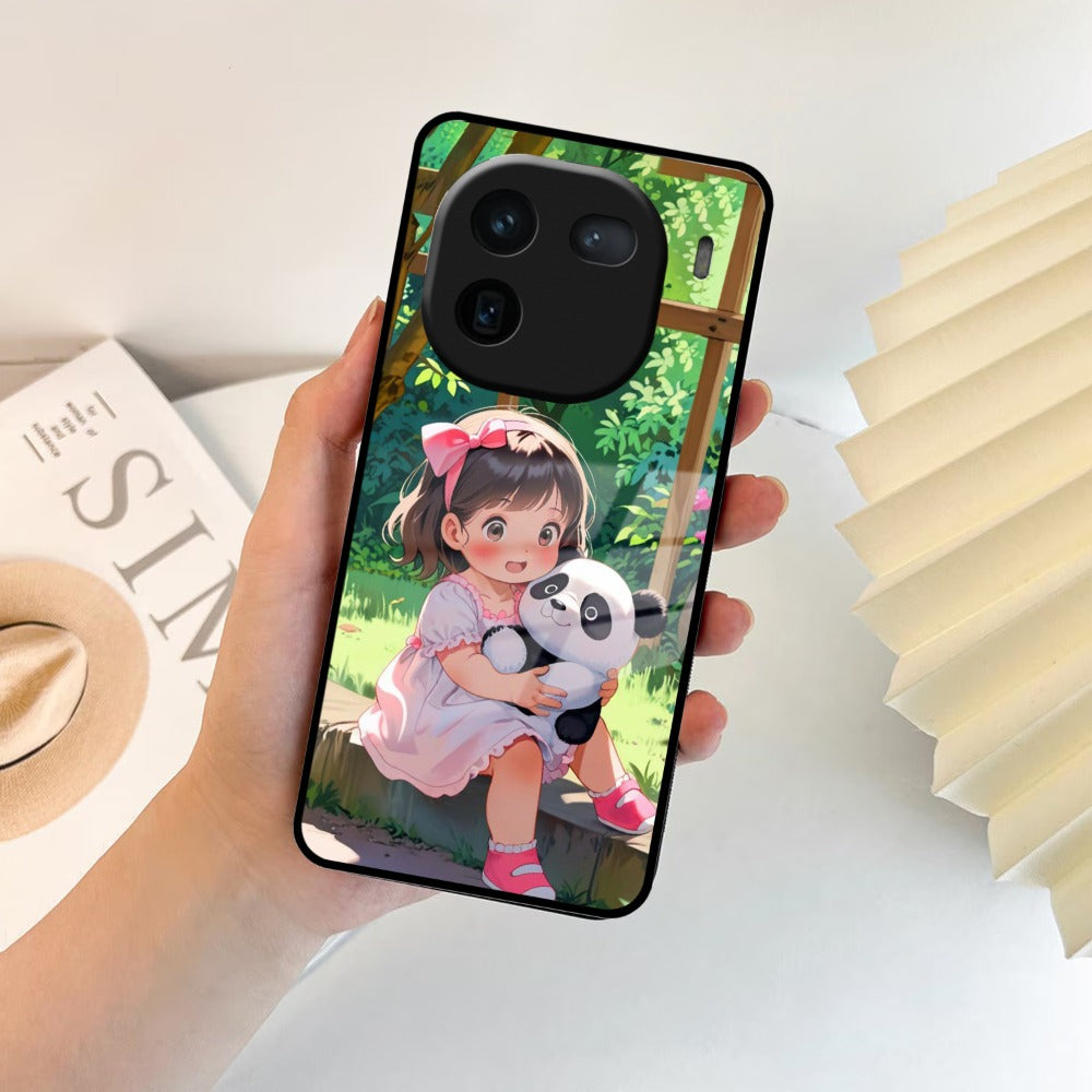 Blush & Panda Glass Case Cover For iQOO