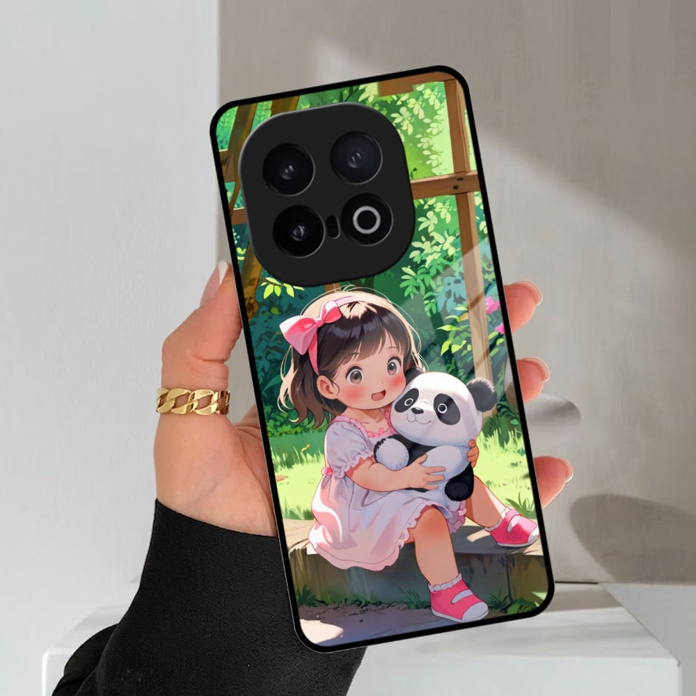 Blush & Panda Glass Case Cover For iQOO