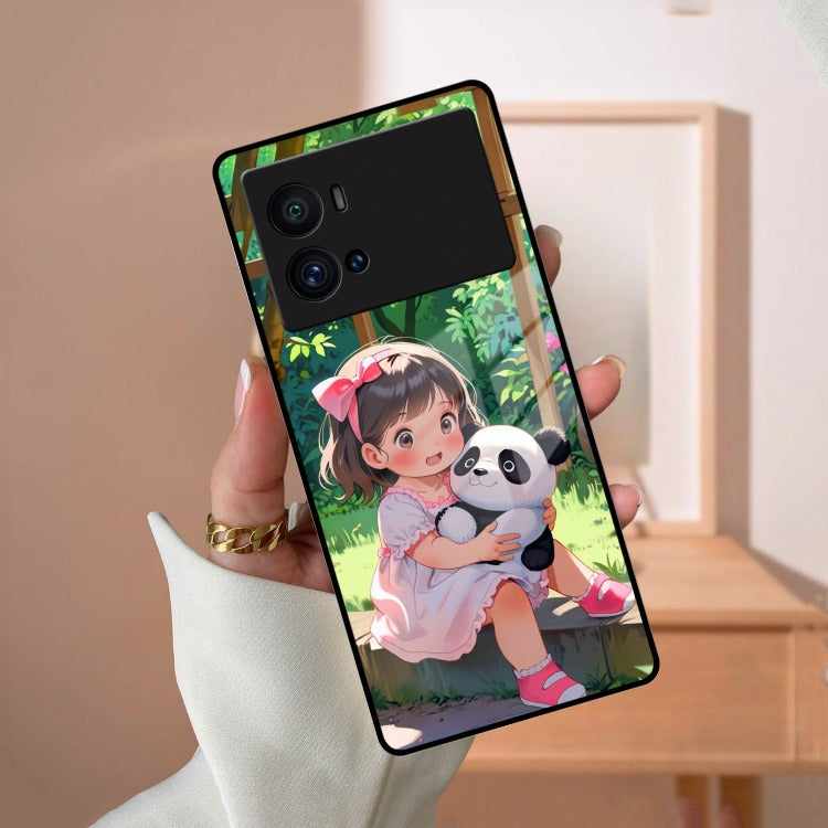 Blush & Panda Glass Case Cover For iQOO