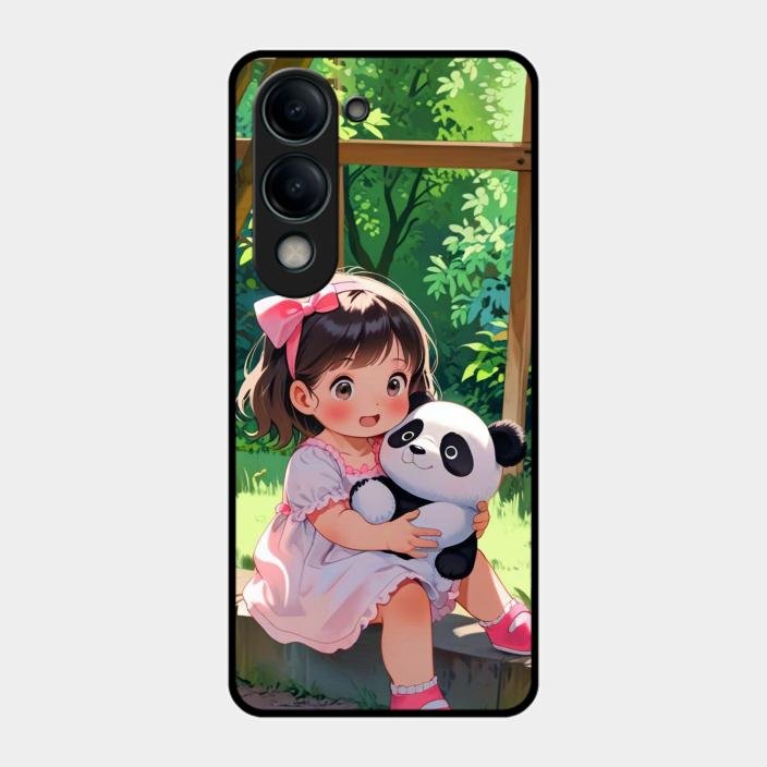 Blush & Panda Glass Case Cover For Iqoo Z10 Lite