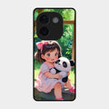 Blush & Panda Glass Case Cover For Iqoo Z9S Pro 5G