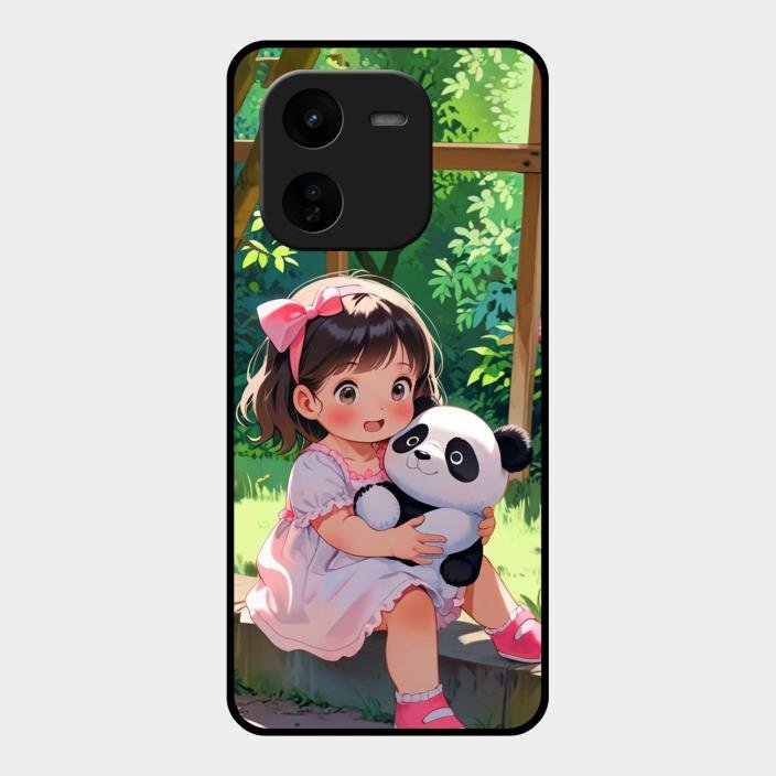 Blush & Panda Glass Case Cover For Iqoo Z9X 5G