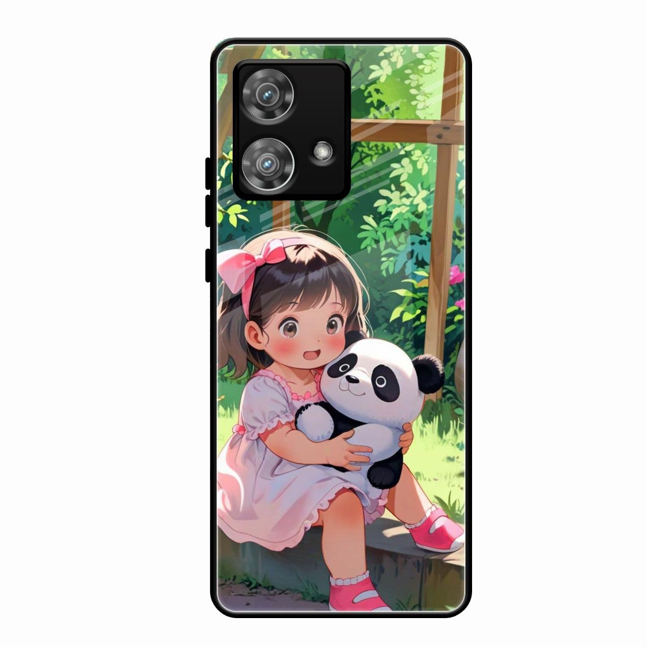 Blush & Panda Glass Case Cover For Motorola Edge 40 5G