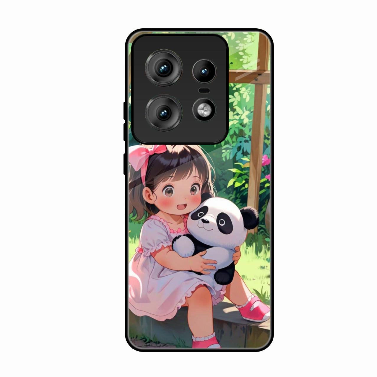 Blush & Panda Glass Case Cover For Motorola Edge 50 Pro