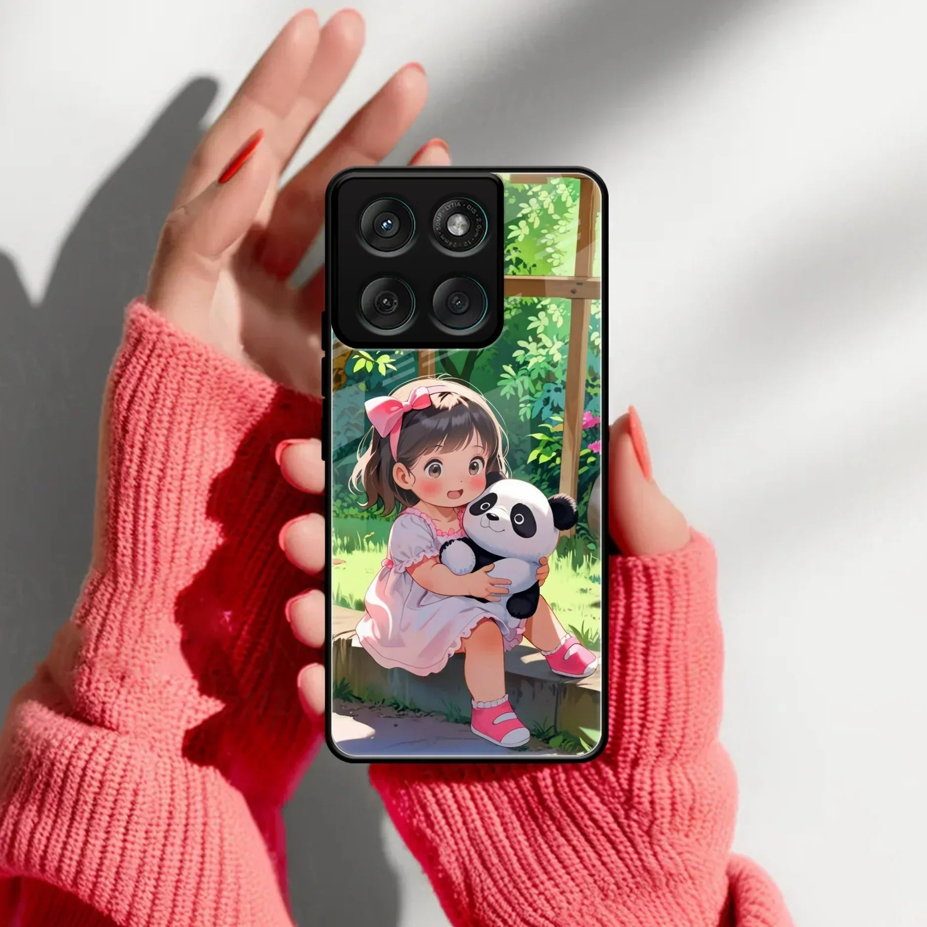 Blush & Panda Glass Case Cover For Motorola - ShopOnCliQ