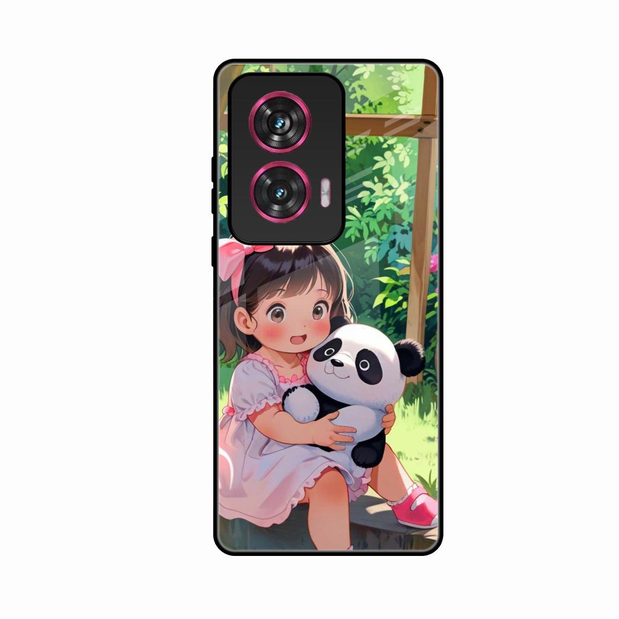 Blush & Panda Glass Case Cover For Motorola G96 5G