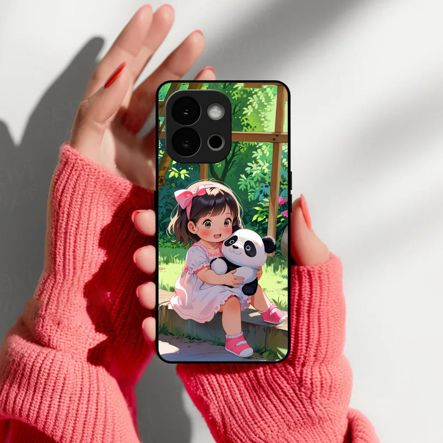 Blush & Panda Glass Case Cover For Oneplus