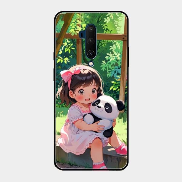 Blush & Panda Glass Case Cover For Oneplus 7T Pro