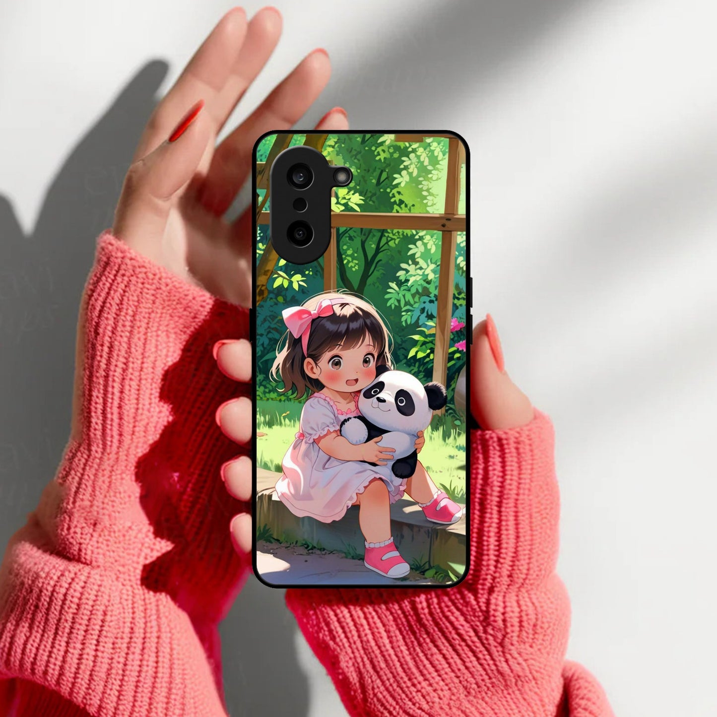 Blush & Panda Glass Case Cover For Oneplus