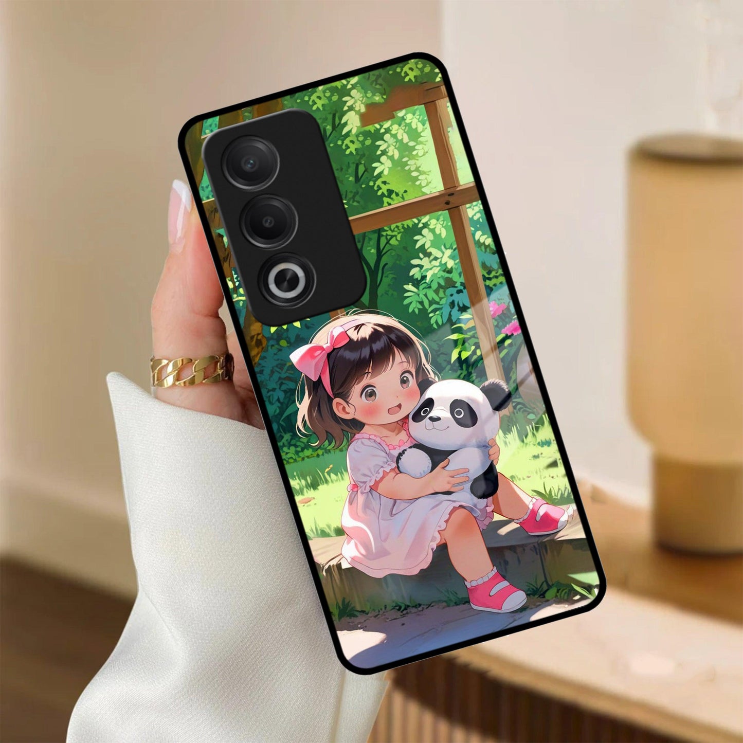 Blush & Panda Glass Case Cover For Oppo