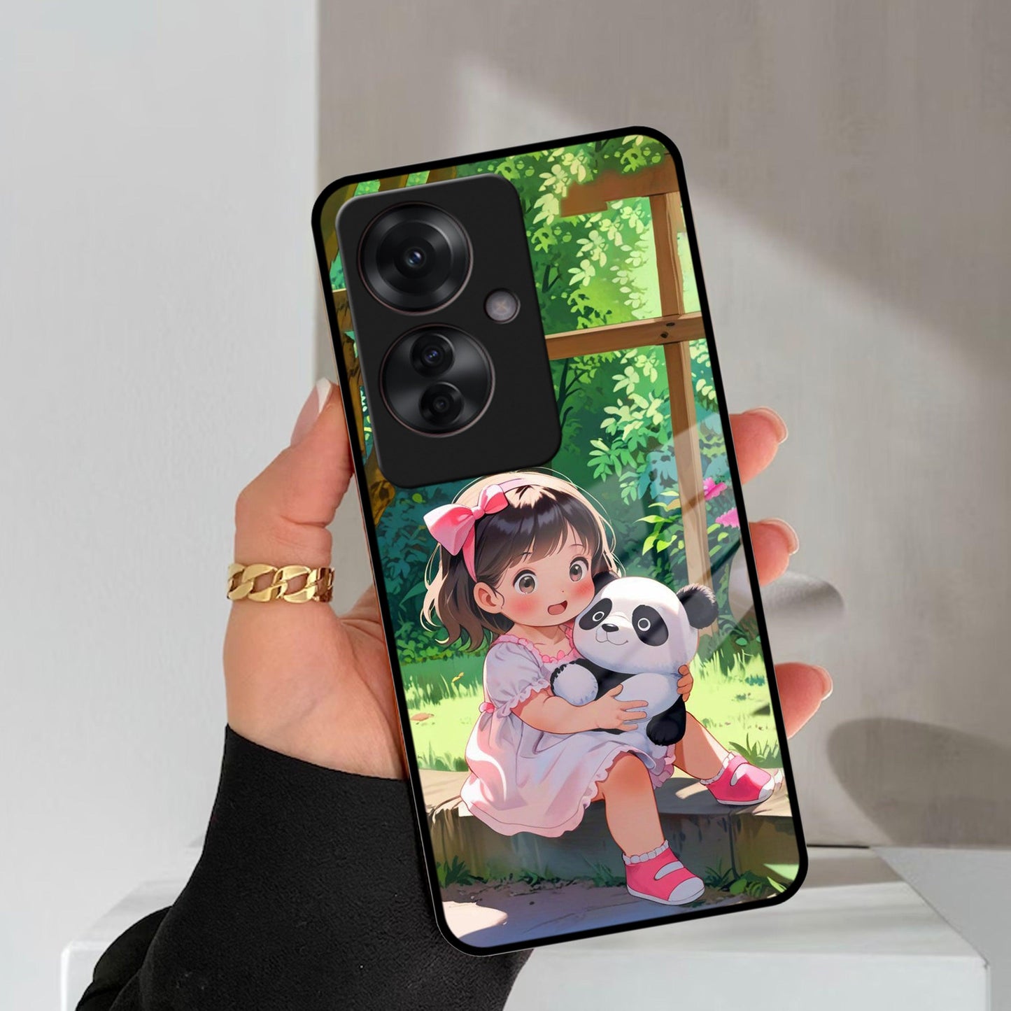 Blush & Panda Glass Case Cover For Oppo