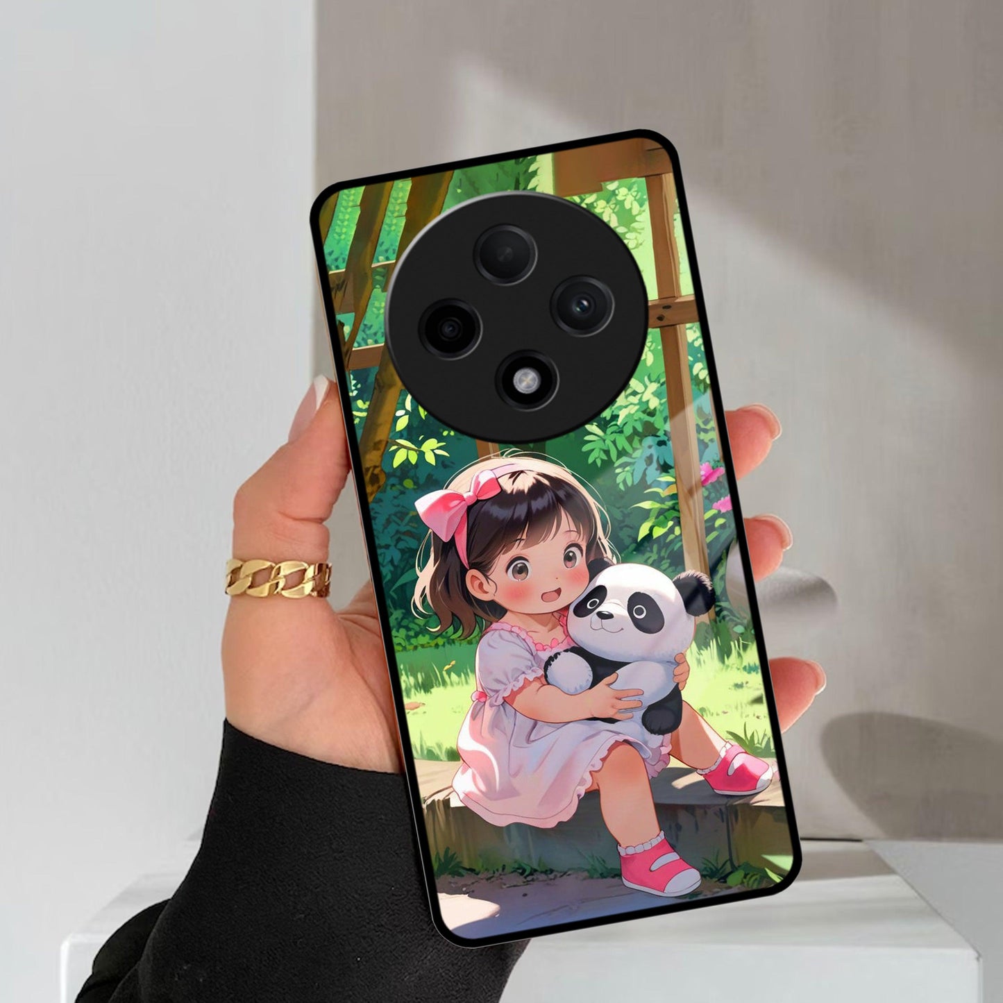 Blush & Panda Glass Case Cover For Oppo