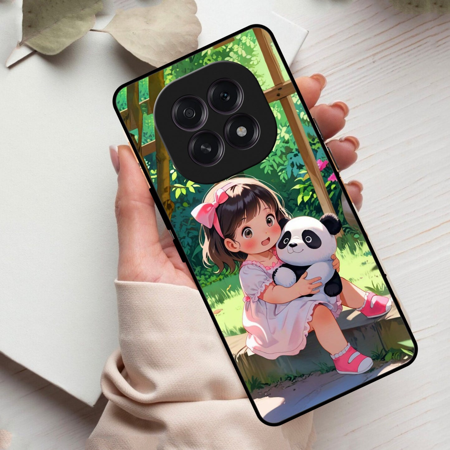 Blush & Panda Glass Case Cover For Oppo