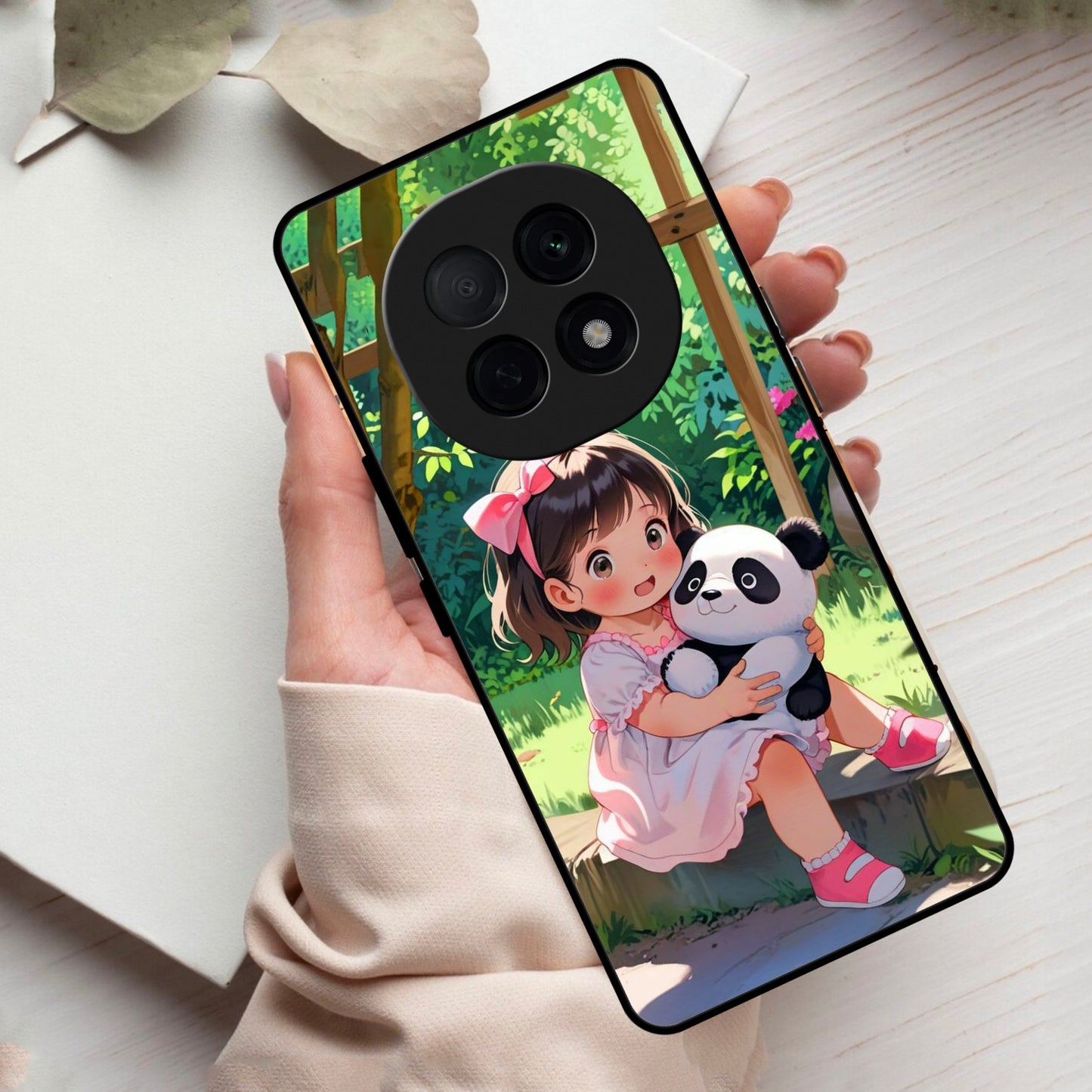 Blush & Panda Glass Case Cover For Oppo