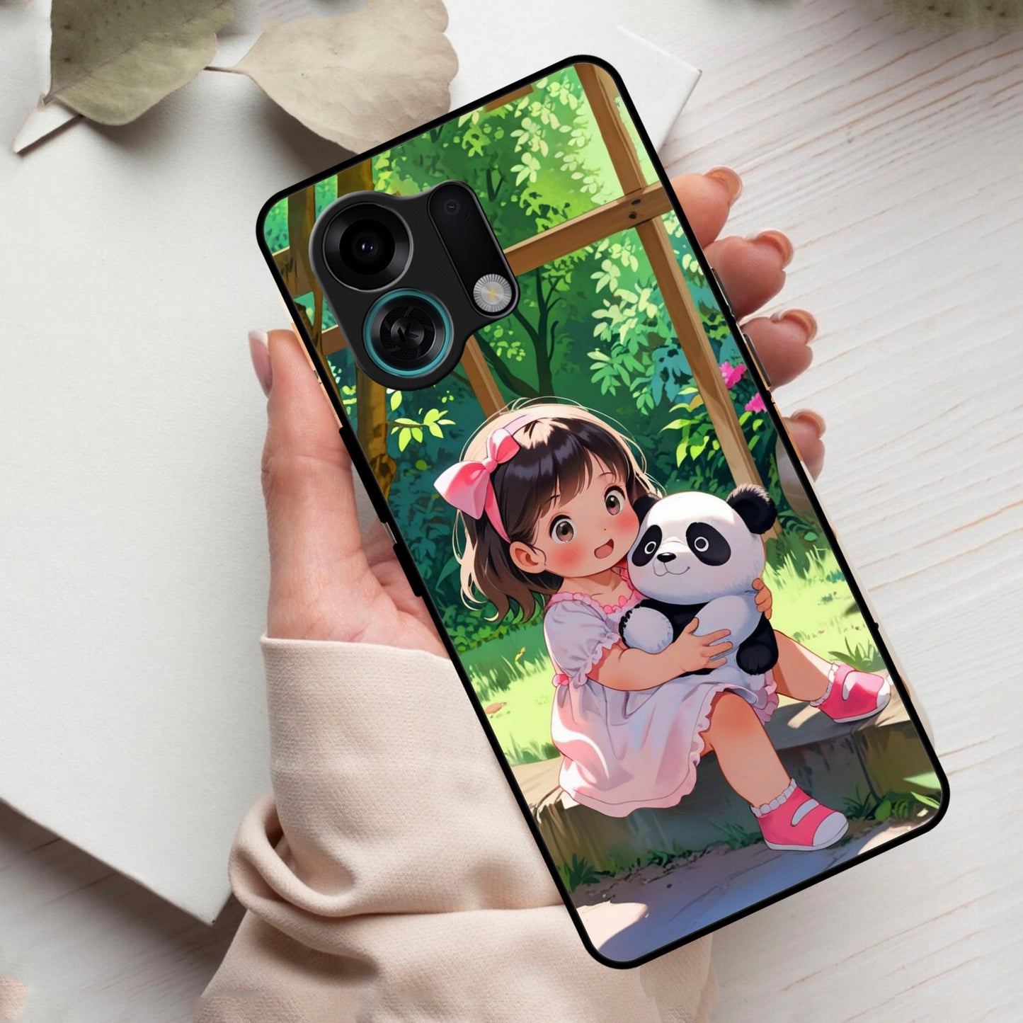 Blush & Panda Glass Case Cover For Oppo