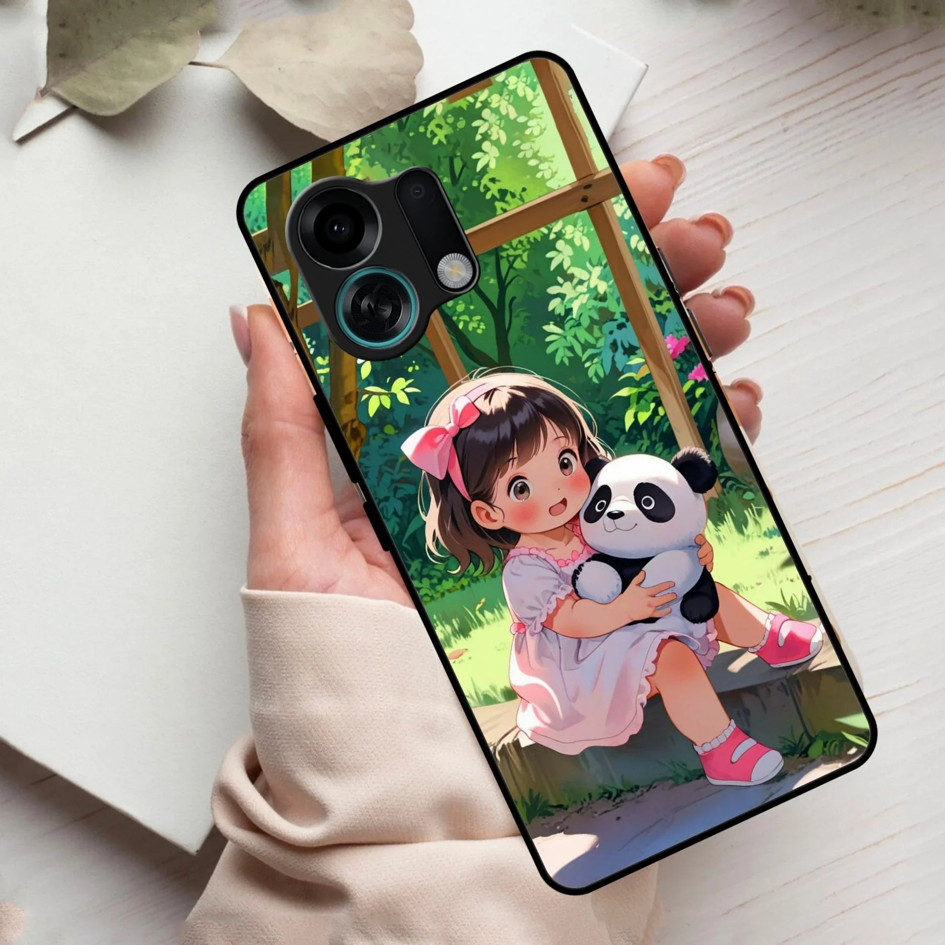 Blush & Panda Glass Case Cover For Oppo - ShopOnCliQ
