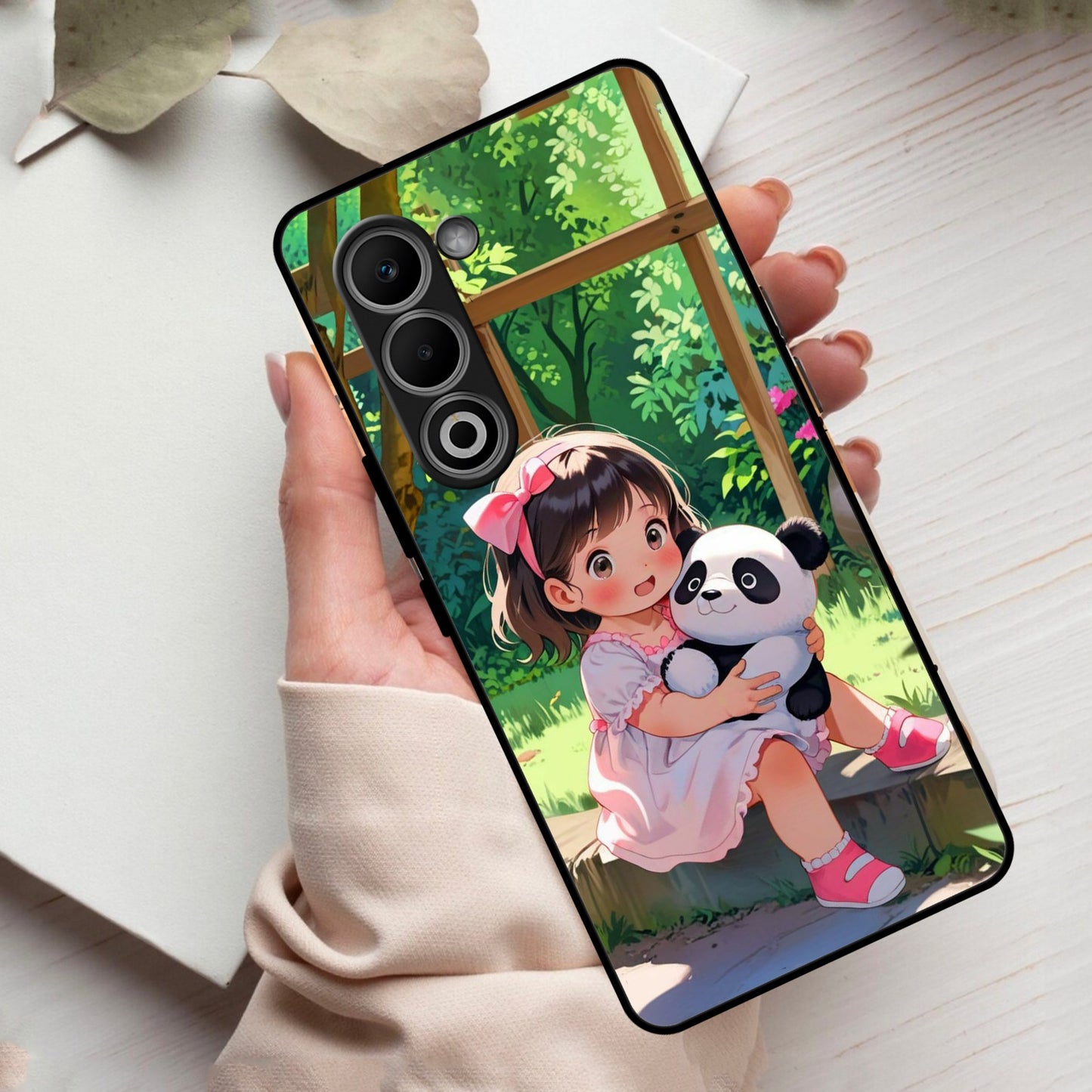 Blush & Panda Glass Case Cover For Oppo