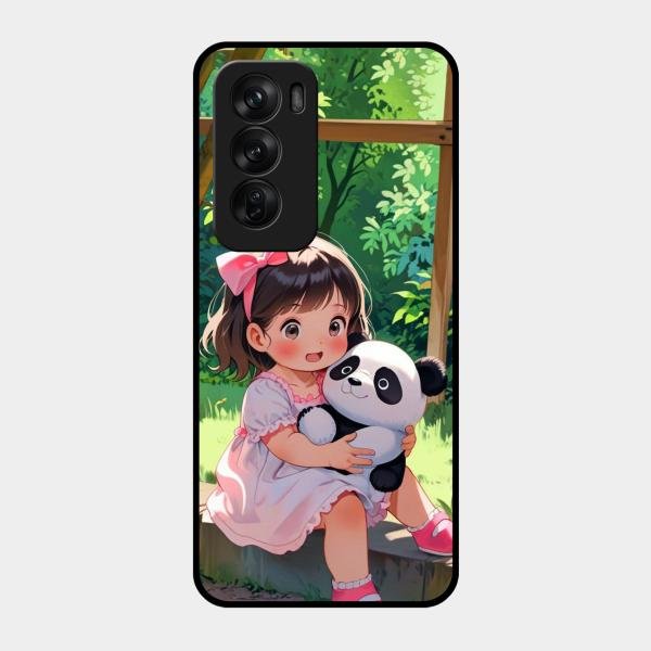 Blush & Panda Glass Case Cover For Oppo Reno 12 Pro 5G