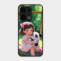 Blush & Panda Glass Case Cover For Oppo Reno 13 5G