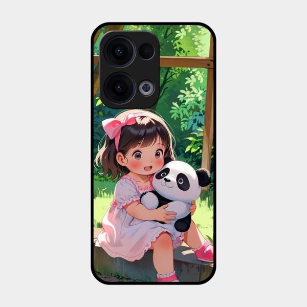 Blush & Panda Glass Case Cover For Oppo Reno 13 5G